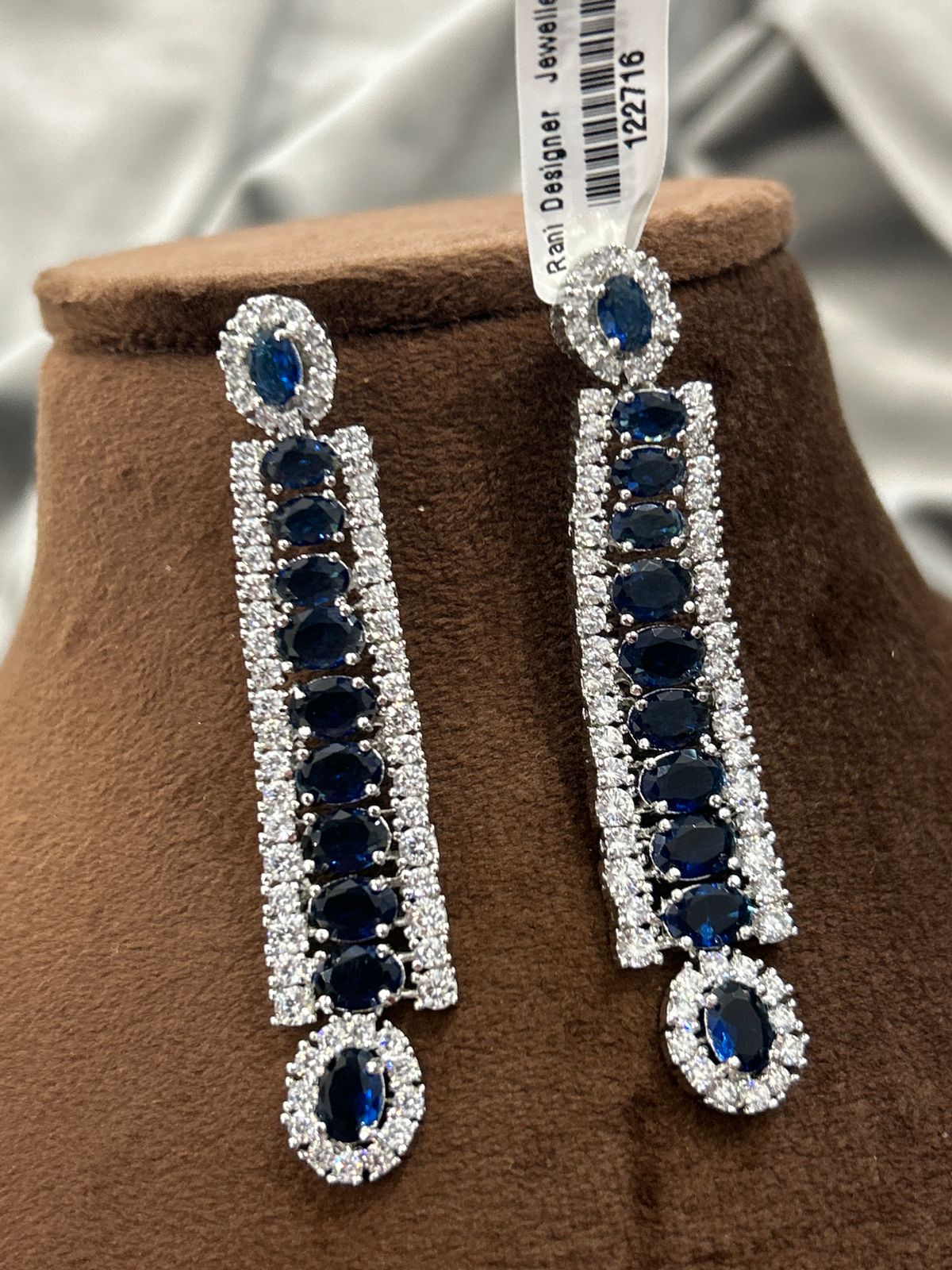 Royal Blue Diamond Choker Necklace Set