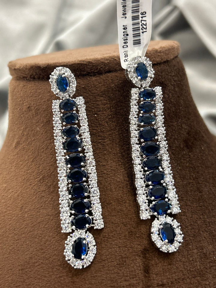 Royal Blue Diamond Choker Necklace Set
