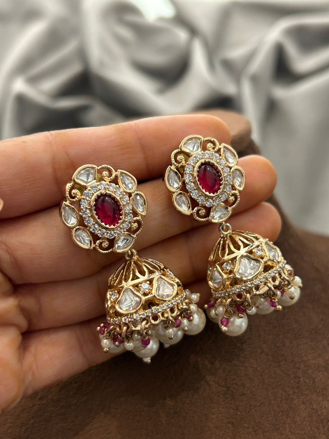 Ruby Pearl Kundan Bridal Necklace Set