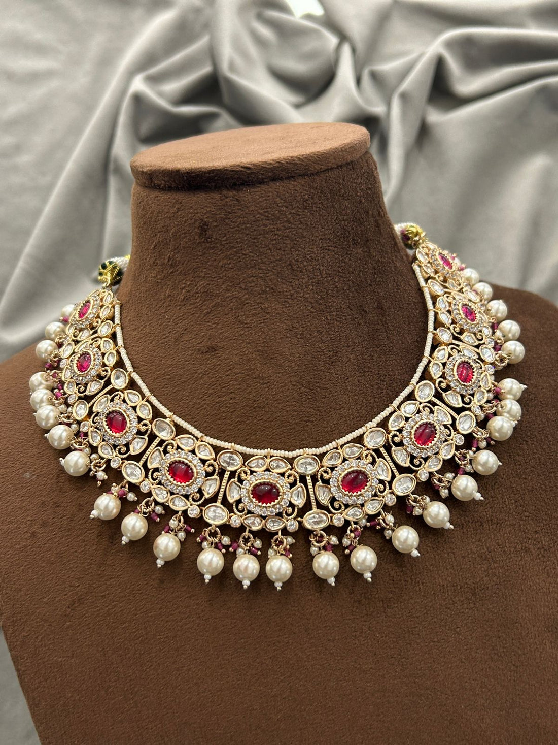 Ruby Pearl Kundan Bridal Necklace Set