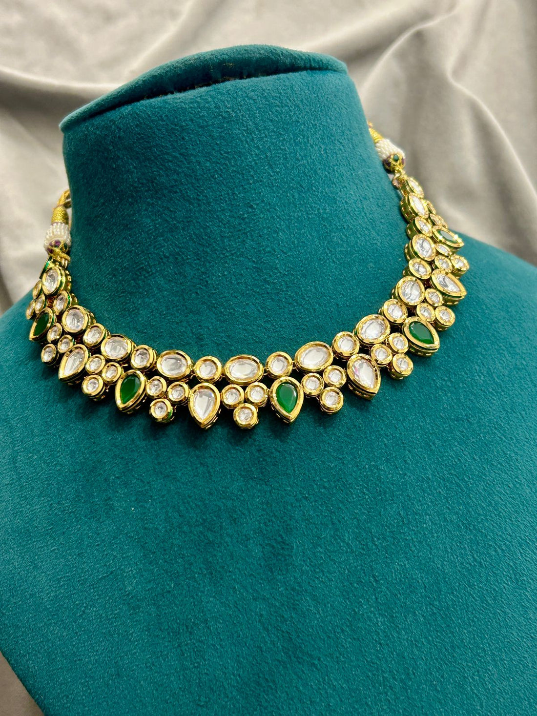 Classic Green Polki Kundan Necklace Set
