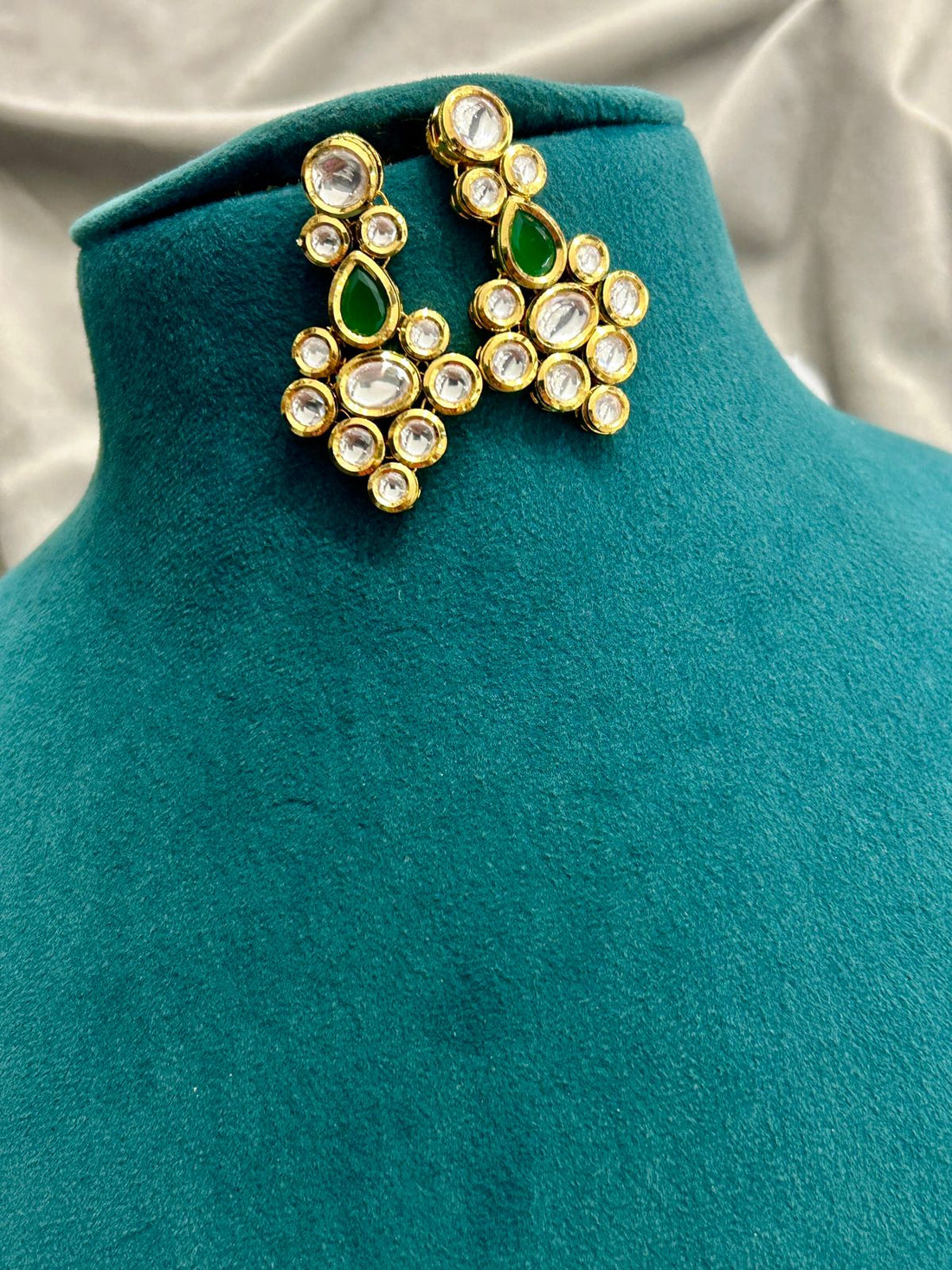 Classic Green Polki Kundan Necklace Set