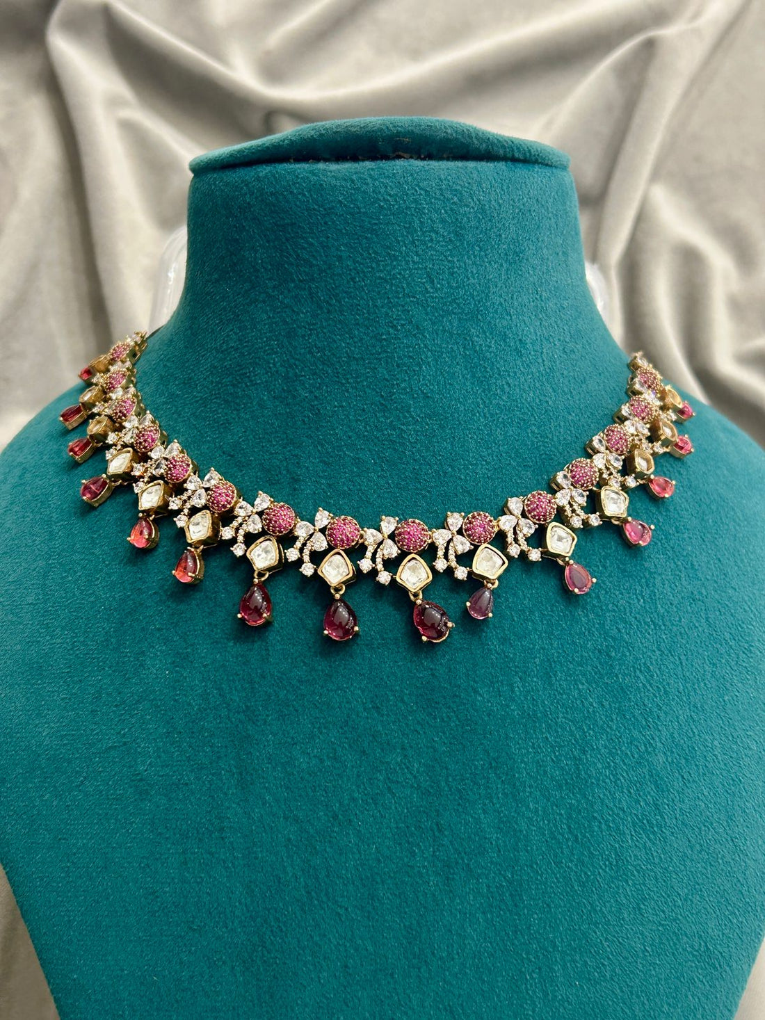 Ruby Radiance Kundan Necklace Set