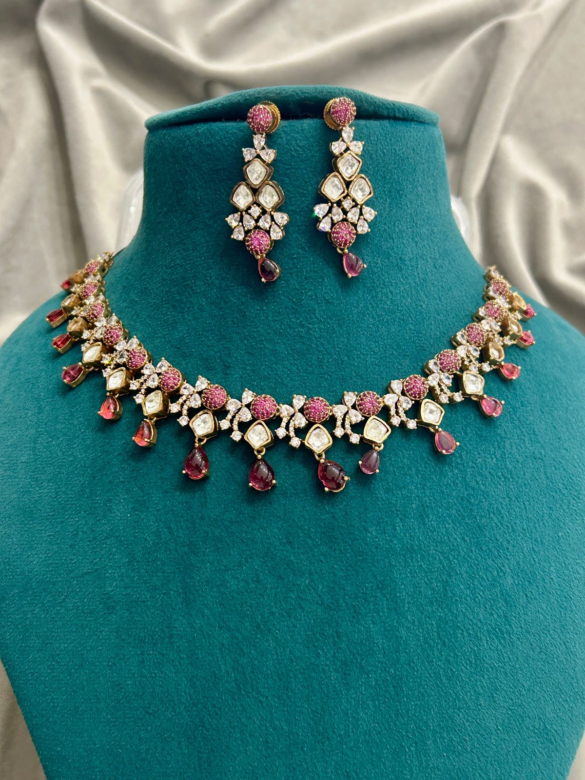 Ruby Radiance Kundan Necklace Set