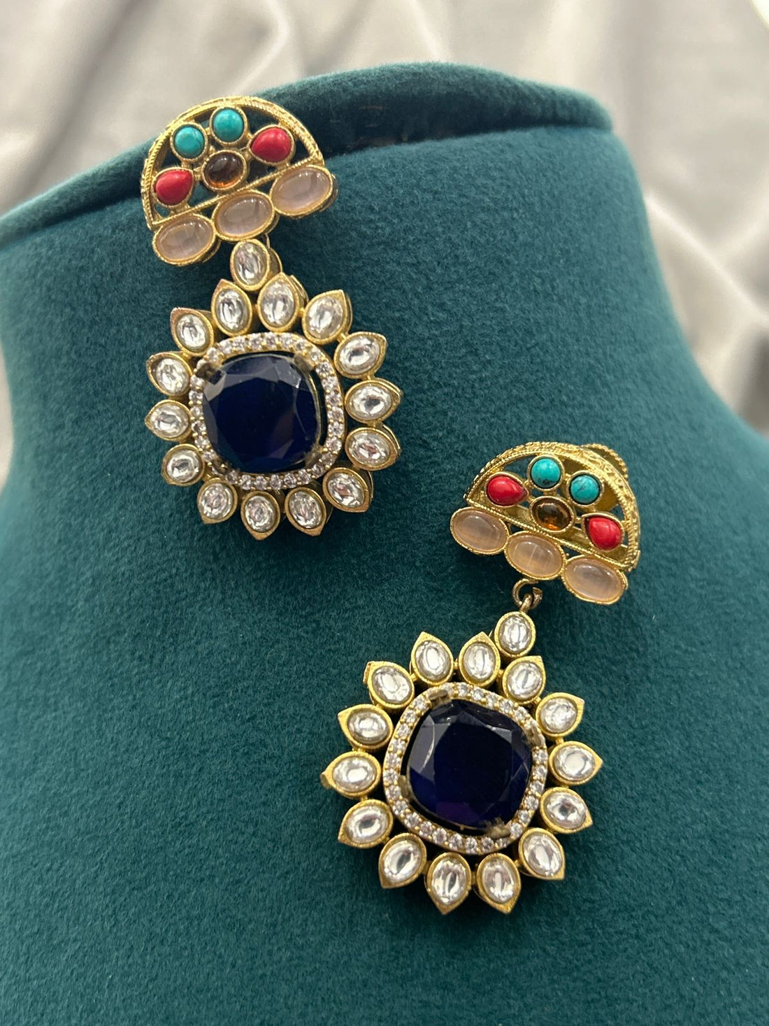 Multi-Color Meenakari Necklace Set – Royal Kundan & Enamel Finish Design