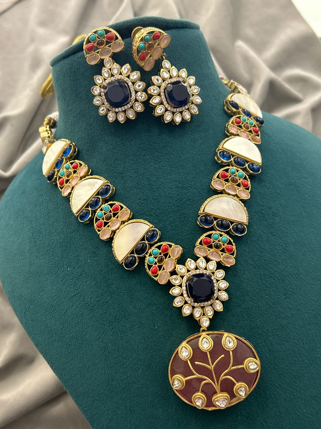 Multi-Color Meenakari Necklace Set – Royal Kundan & Enamel Finish Design