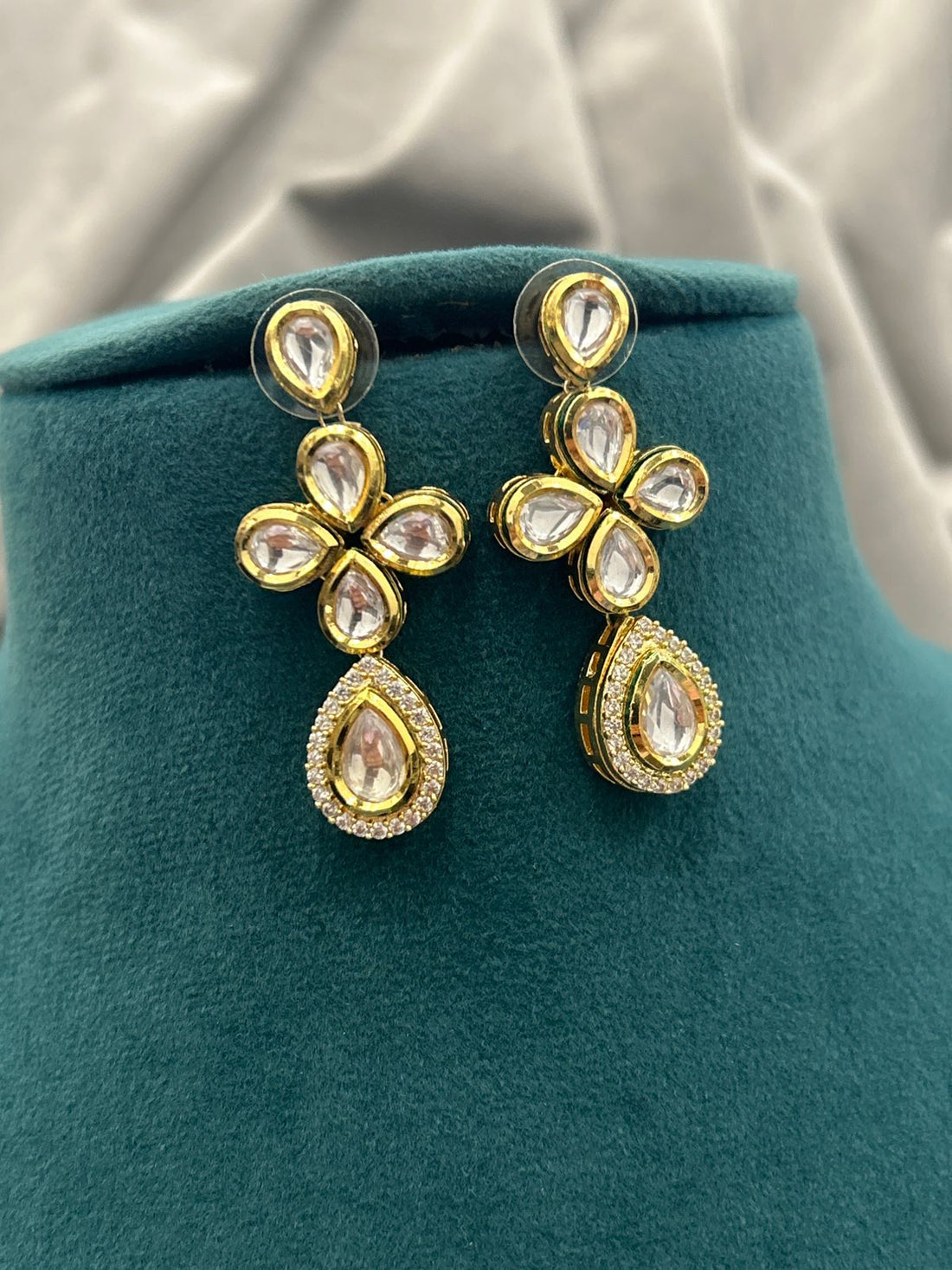 Classic Kundan Polki Necklace Set – Gold Finish Bridal Collection