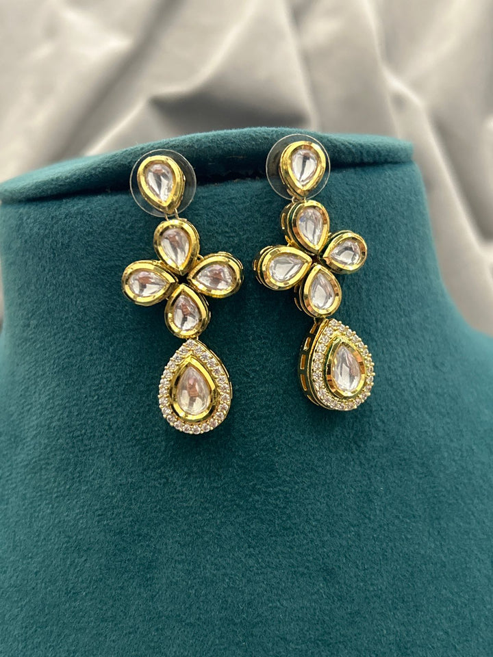 Classic Kundan Polki Necklace Set – Gold Finish Bridal Collection