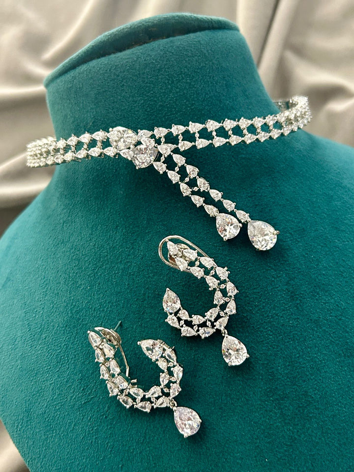 Classic Diamond Drop Choker Set