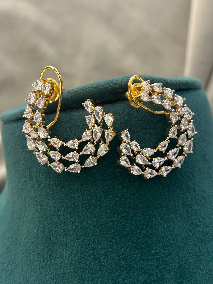 Gold Finish Diamond Look Choker Set