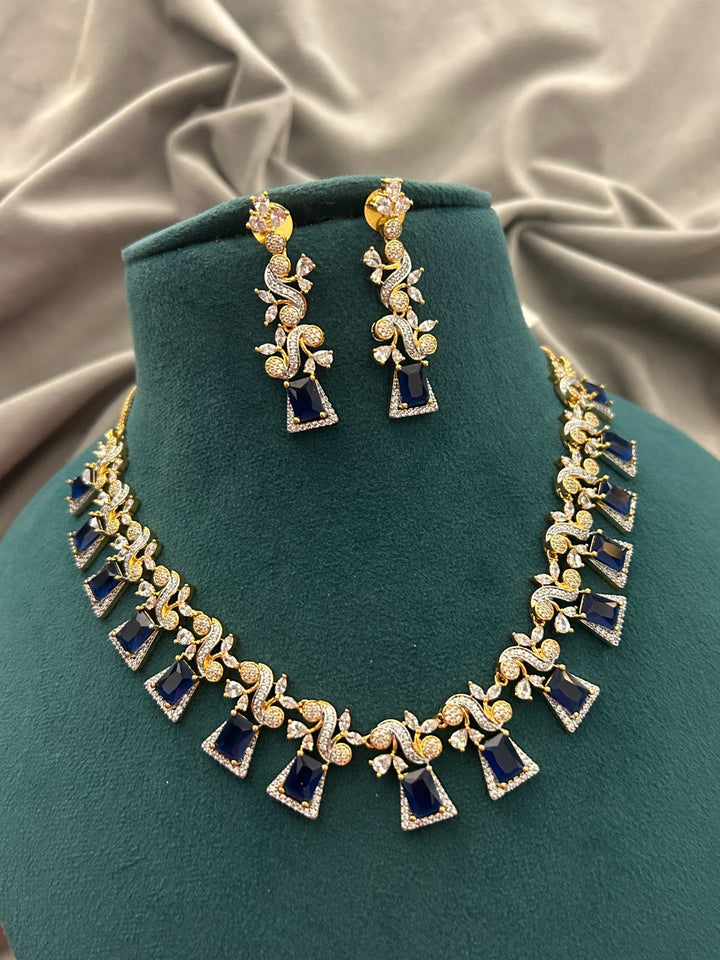 Midnight Majesty Diamond Look Necklace Set