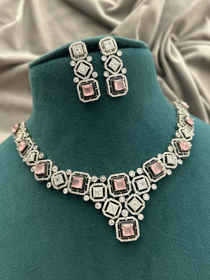 Blush Royale Diamond Look Necklace Set