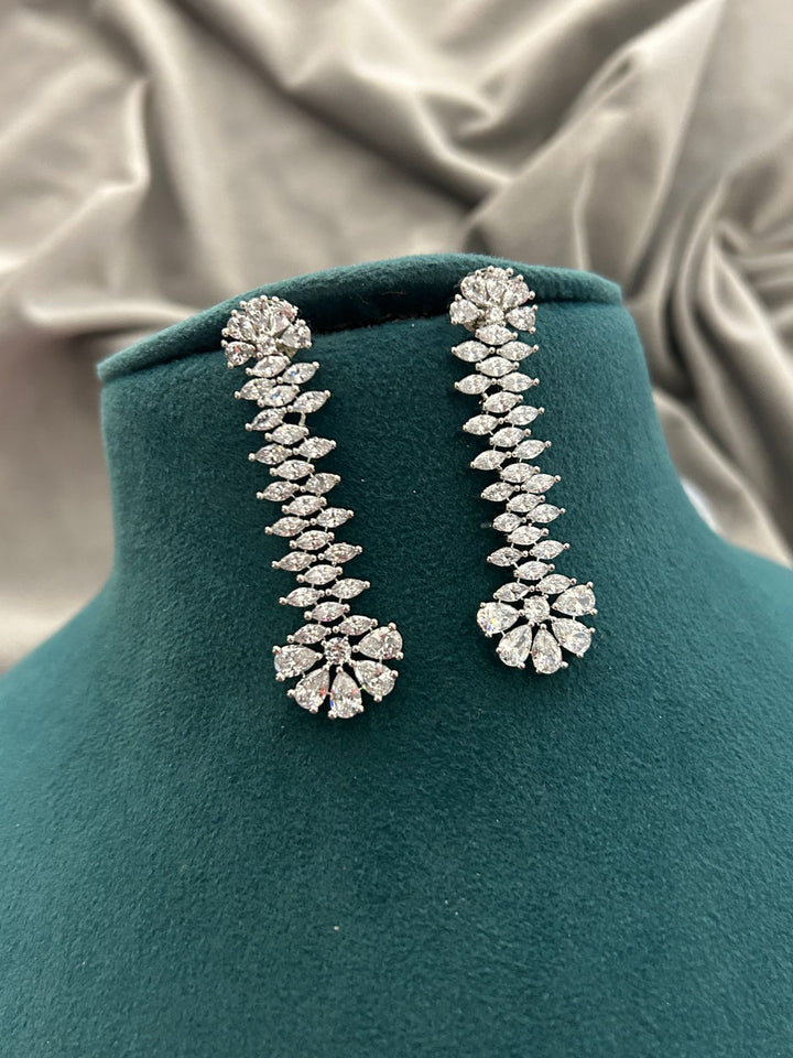 Floral Radiance Diamond Look Necklace Set