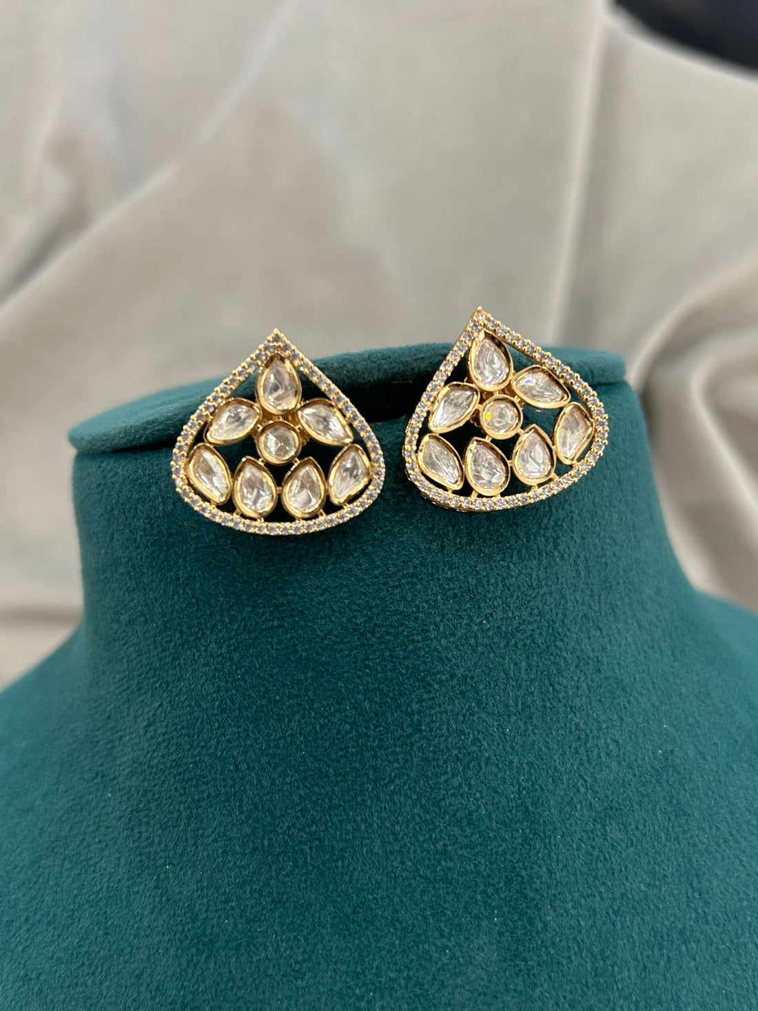 Mint Meenakari Kundan Necklace with Pearl Beads