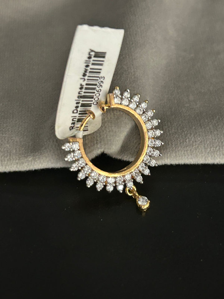 Diamond Look Round Maang Tikka with Drop Stone