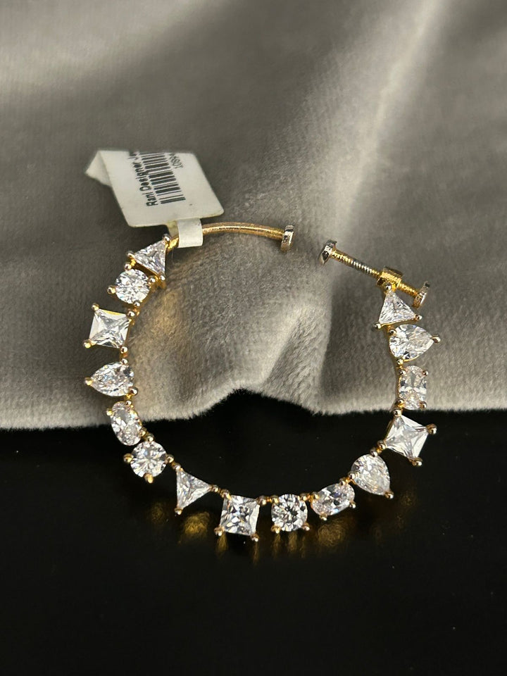 Diamond Look Round Maang Tikka with Mixed Cut CZ Stones