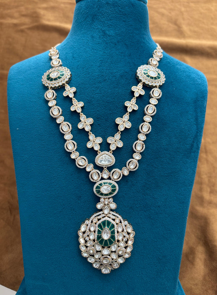 Emerald Polki Kundan Bridal Necklace Set