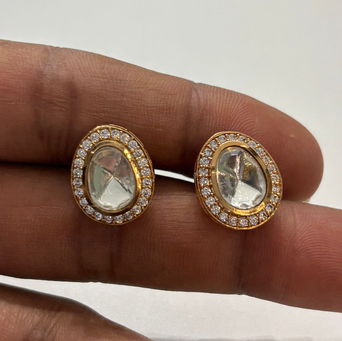 Heart Shaped Polki Diamond Pendant Set in Gold Finish