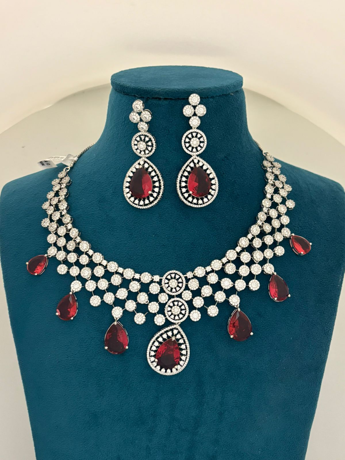 Ruby Elegance Diamond Necklace Set