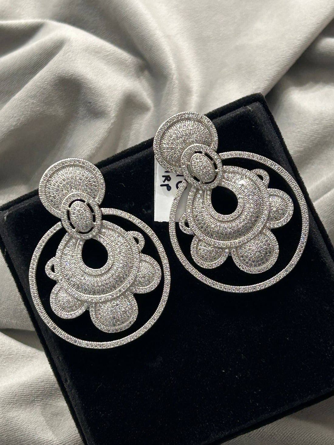 Statement Diamond Circle Earrings | Luxury Party Wear AD Earrings