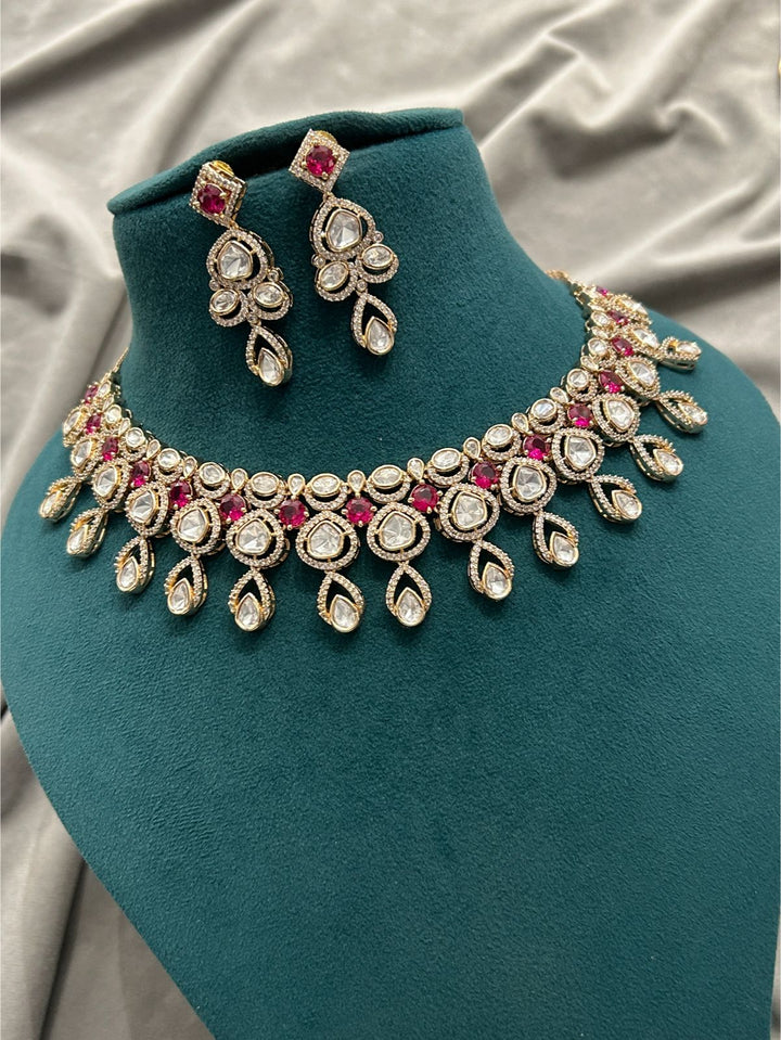 Premium Kundan Ruby Stone Necklace Set | Bridal & Festive Jewellery