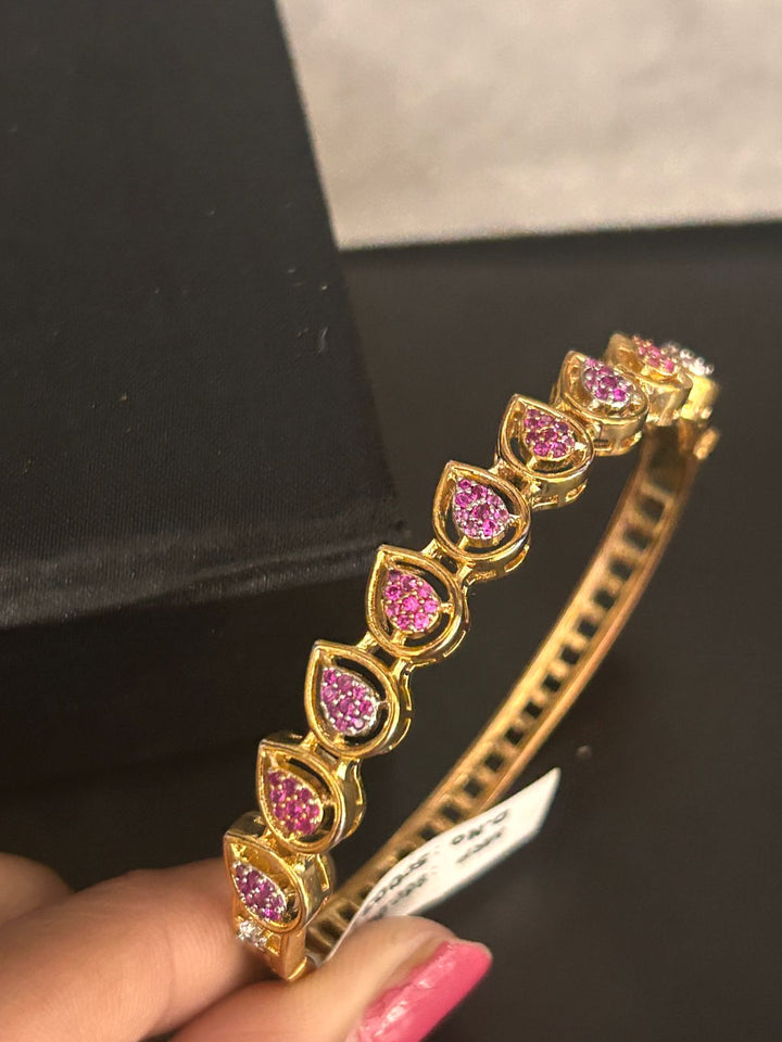 Ruby Pink Stone Openable Bracelet