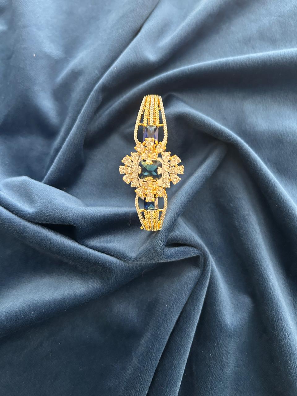 Premium Green Stone CZ Openable Bracelet Gold Finish | Sizes 2.4 | 2.6 | 2.8