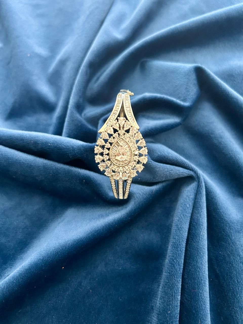 Premium CZ Diamond Openable Bracelet Bridal Sparkle Design | Sizes 2.4 | 2.6 | 2.8