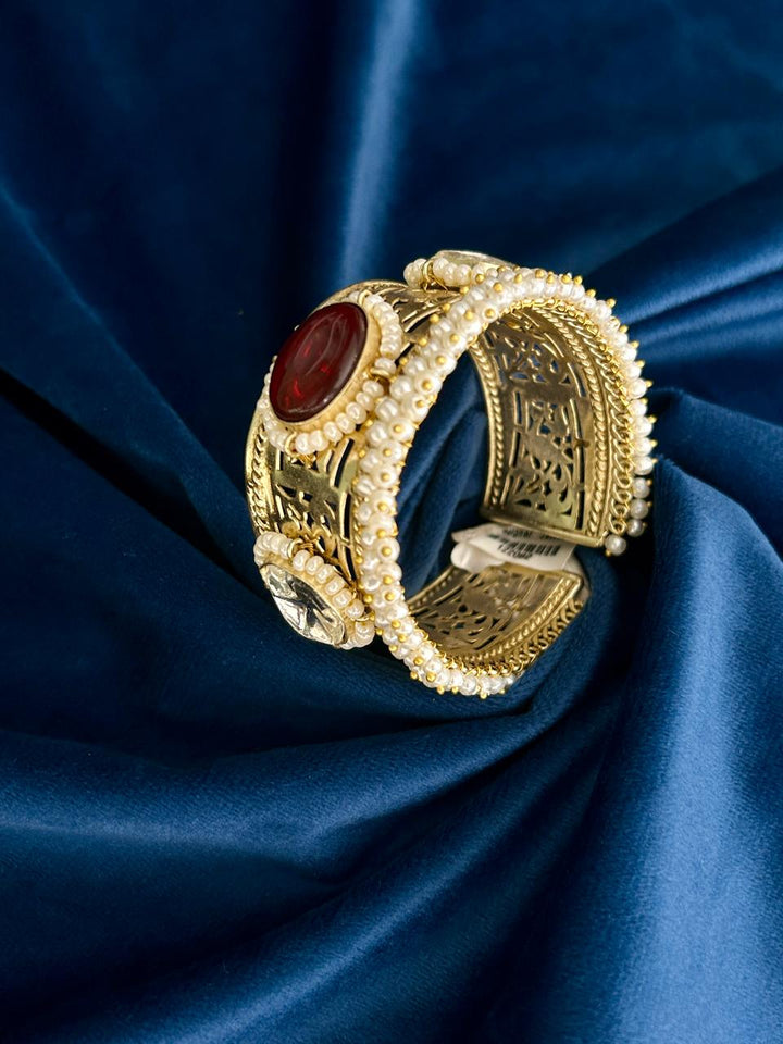 Royal Ruby Kundan Antique Gold Bracelet Bridal & Festive Wear
