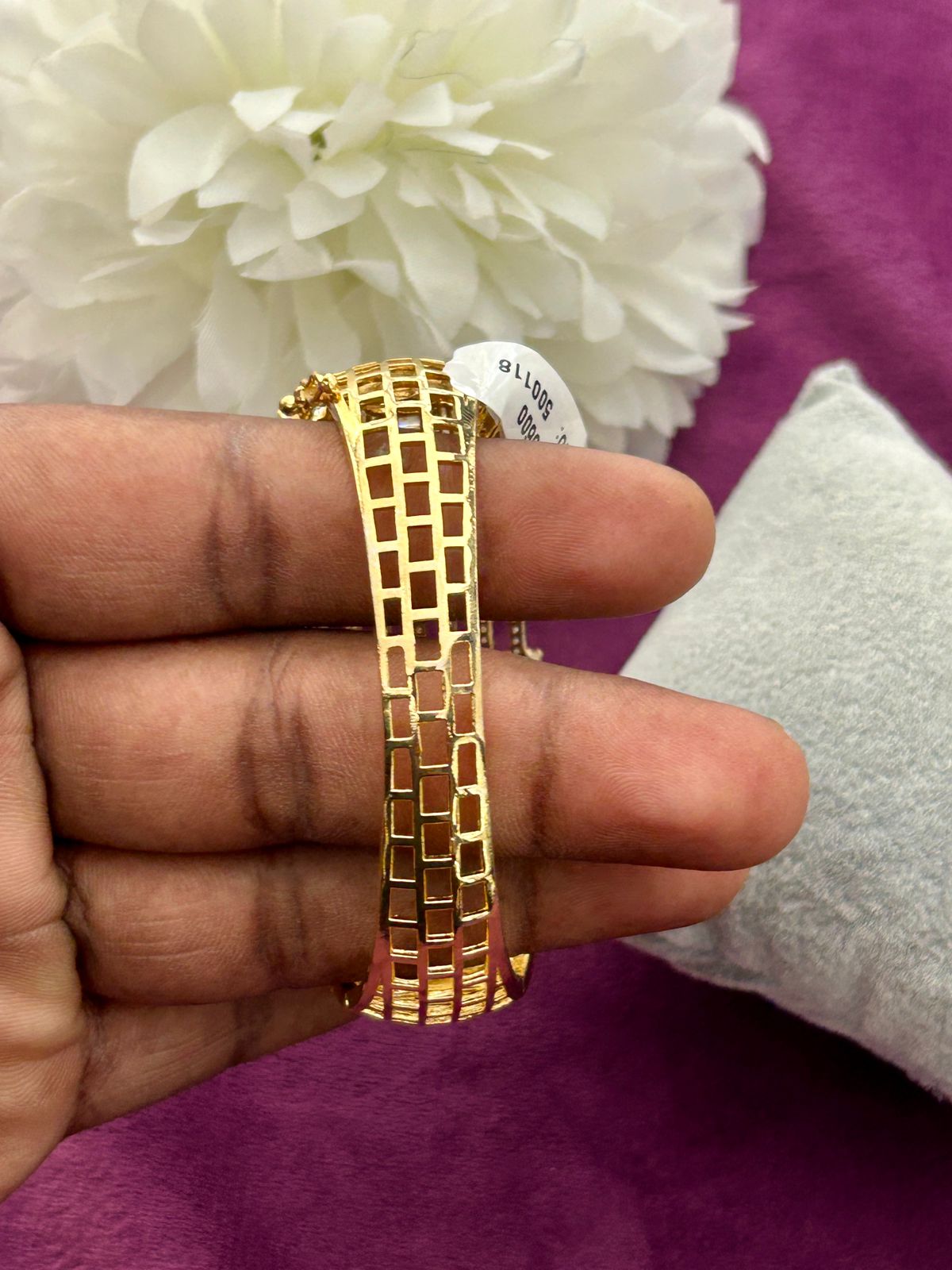 Premium American Diamond Multi-Line Openable Bracelet Gold Finish