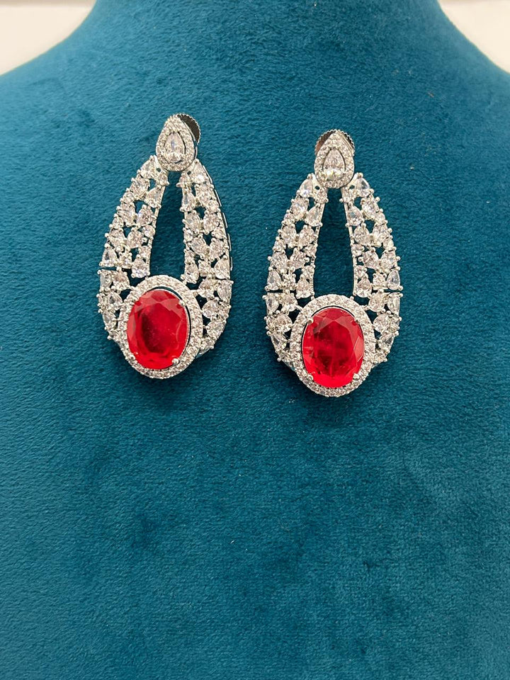 Luxury Ruby Oval Stone Diamond Choker Set