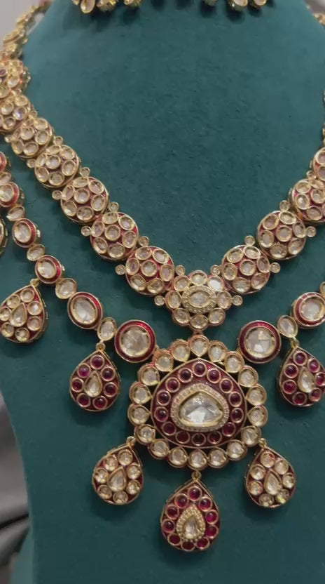 Royal Red Kundan Bridal Necklace Set