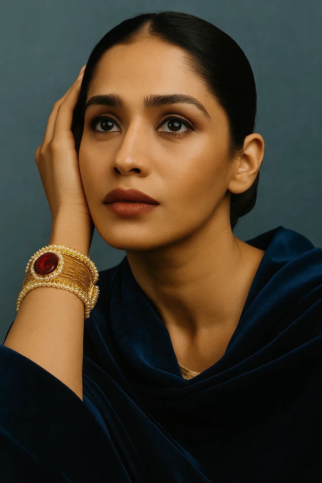 Royal Ruby Kundan Antique Gold Bracelet Bridal & Festive Wear